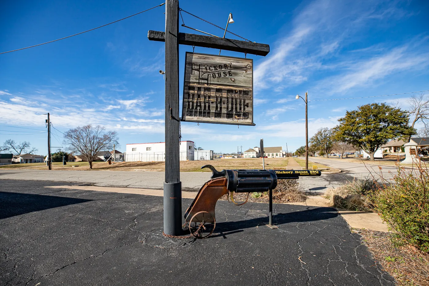 Big BBQ Six-Shooter in Denison, Texas - Roadside Attraction at Hickory House Barbecue