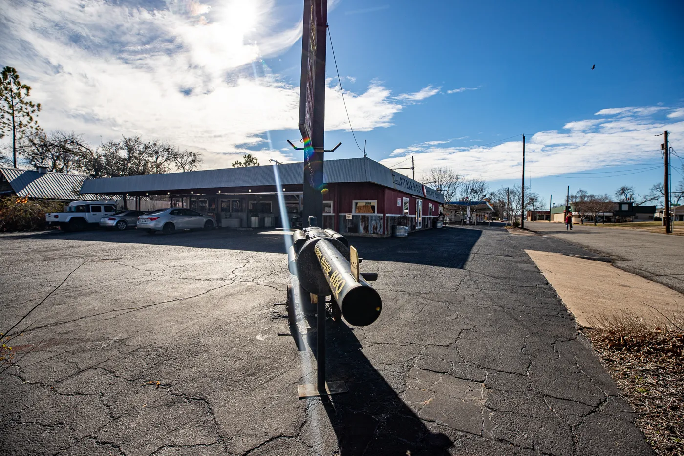 Big BBQ Six-Shooter in Denison, Texas - Roadside Attraction at Hickory House Barbecue