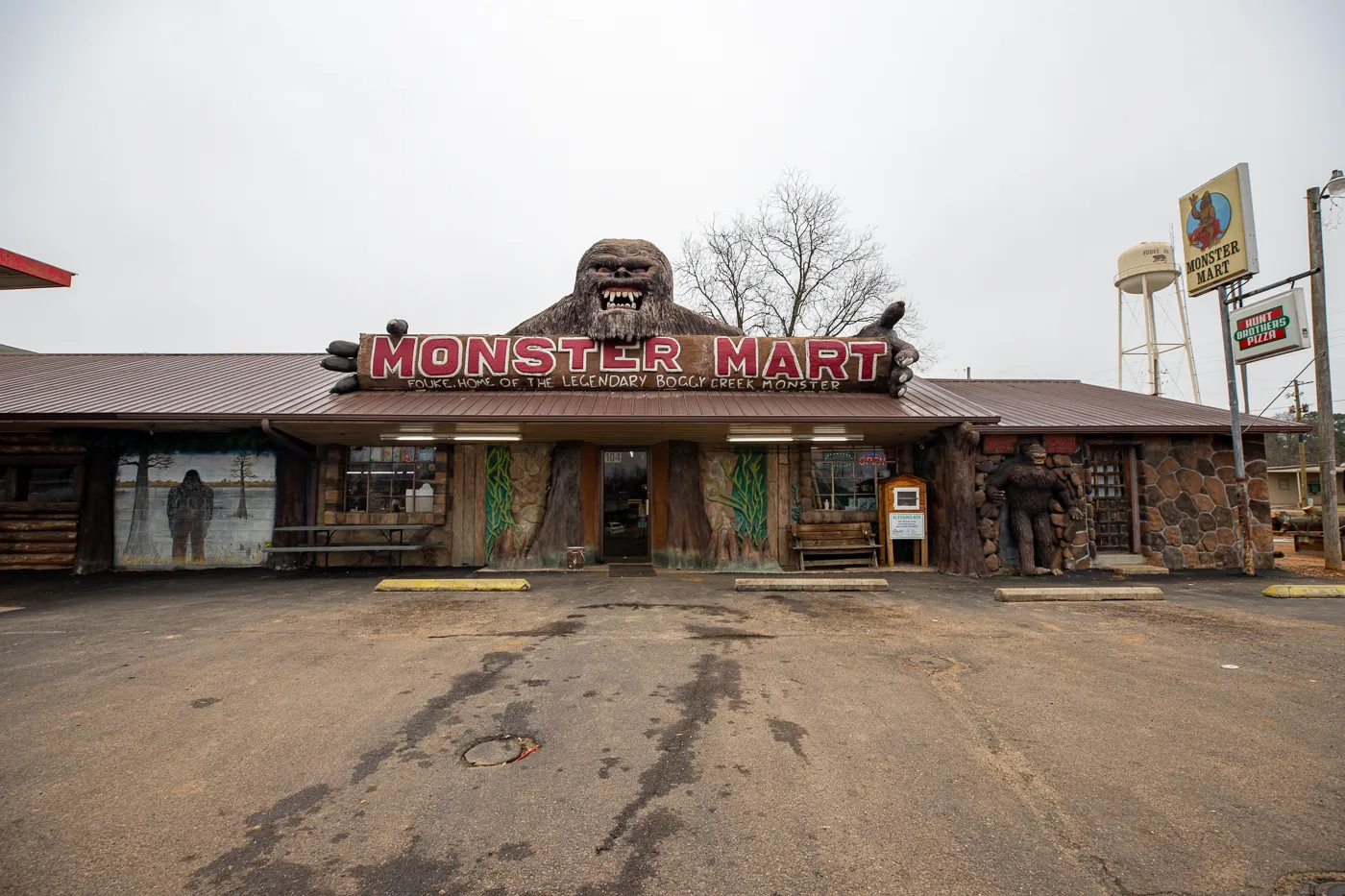 Boggy Creek Monster at Fouke Monster Mart in Fouke, Arkansas roadside attraction and convenience store