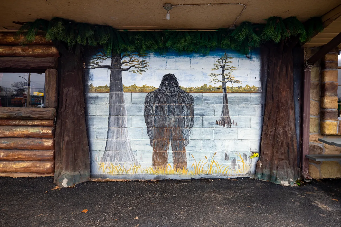 Boggy Creek Monster at Fouke Monster Mart in Fouke, Arkansas roadside attraction and convenience store