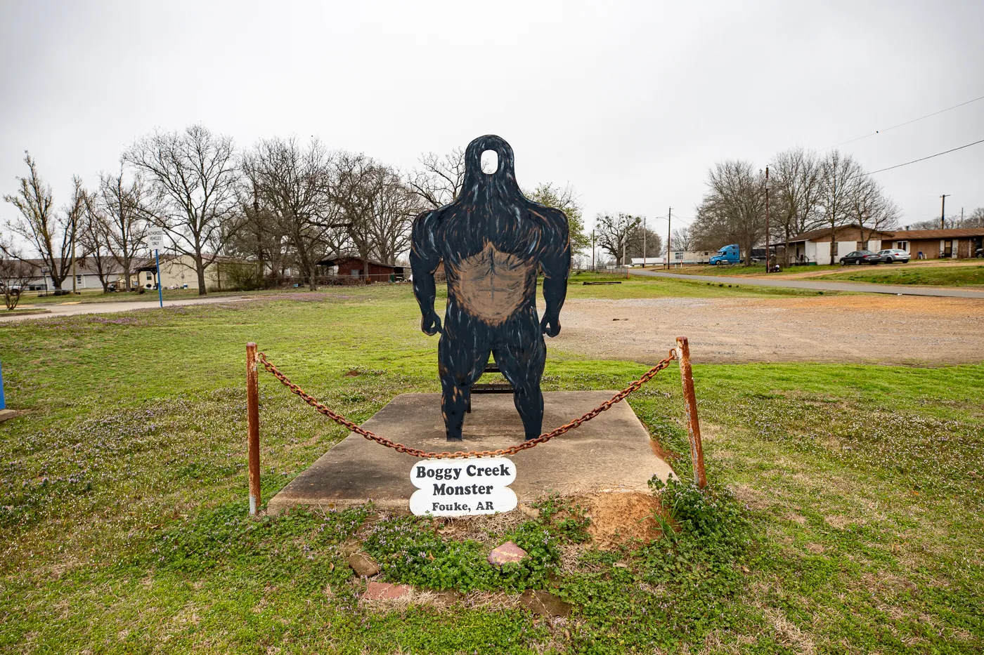 Boggy Creek Monster at Fouke Monster Mart in Fouke, Arkansas roadside attraction and convenience store