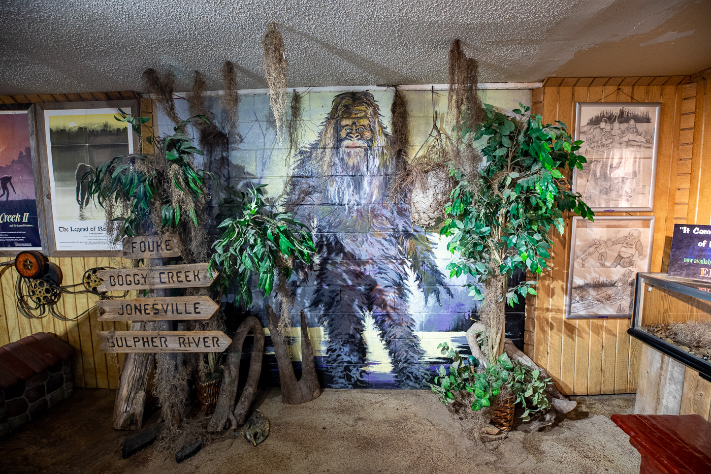 Boggy Creek Monster at Fouke Monster Mart in Fouke, Arkansas roadside attraction and convenience store