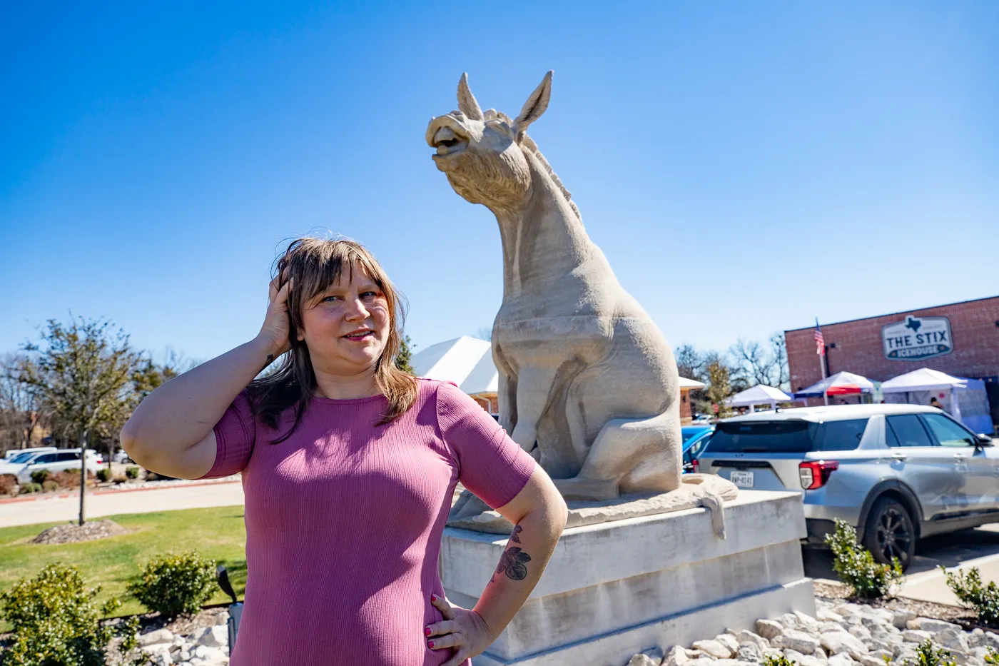 LMAO Sculpture in McKinney, Texas (Mule Statue)