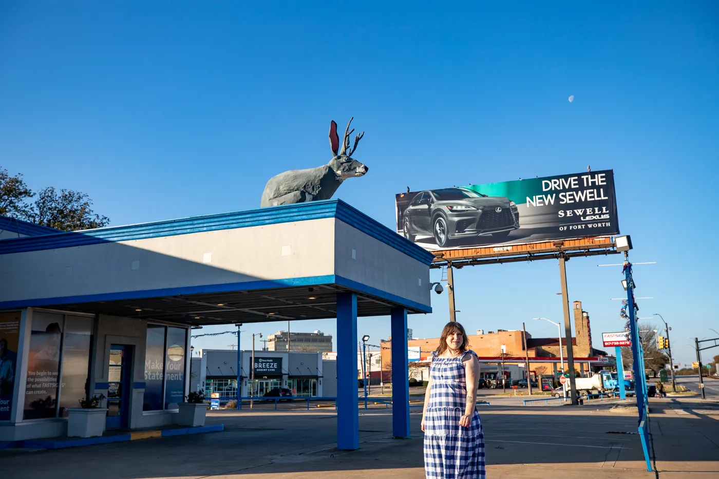 Big Jackalope on a Roof in Fort Worth, Texas Roadside Attraction