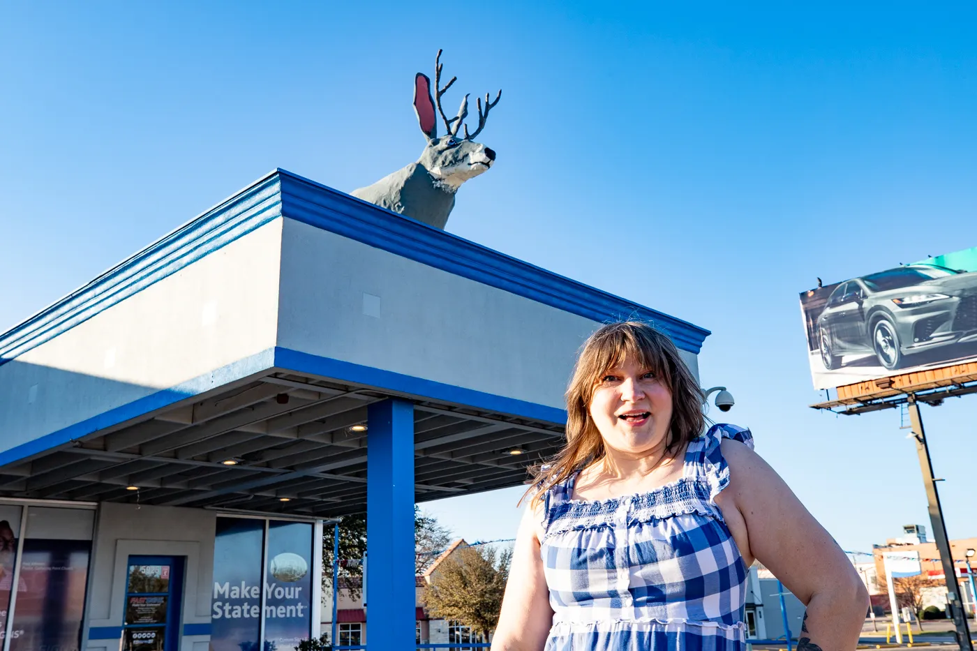 Big Jackalope on a Roof in Fort Worth, Texas Roadside Attraction