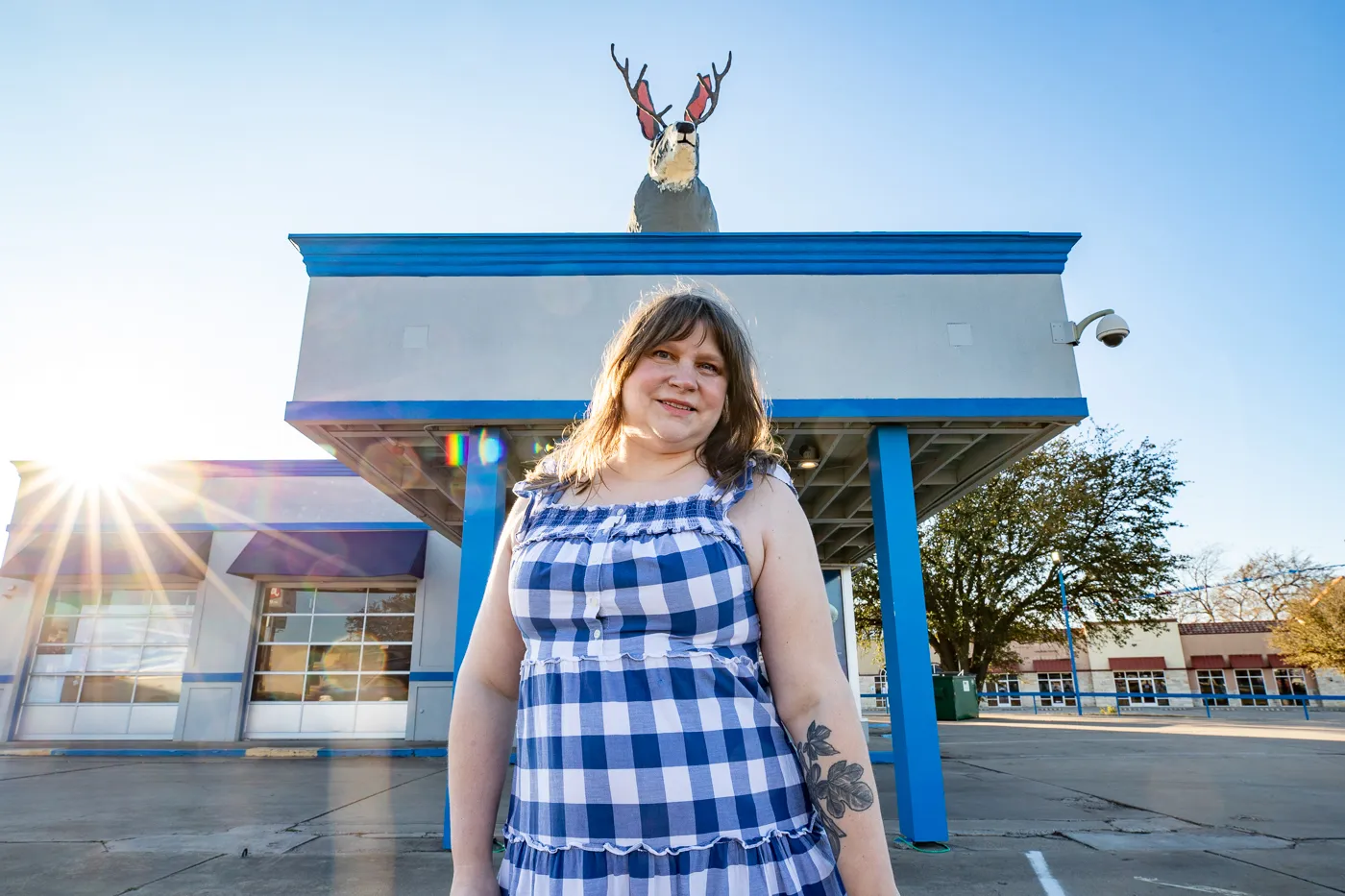 Big Jackalope on a Roof in Fort Worth, Texas Roadside Attraction