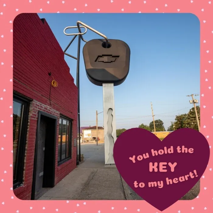 Roadside Attraction Valentines - You hold the KEY to my heart! - World's Largest Key in Casey, Illinois roadside attraction