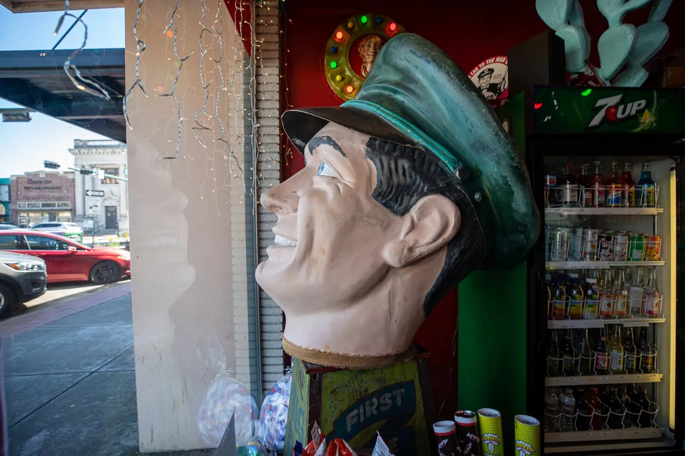 Texaco Big Friend & Muffler Man Heads at Atomic Candy in Denton, Texas