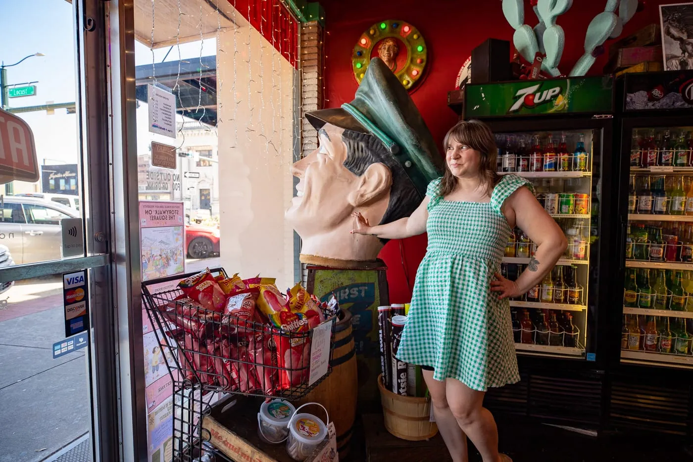 Texaco Big Friend & Muffler Man Heads at Atomic Candy in Denton, Texas