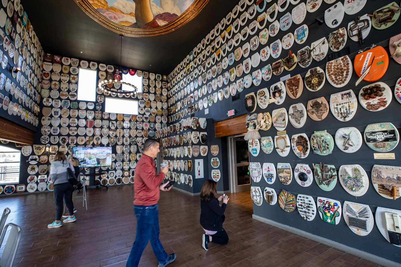 Barney Smith's Toilet Seat Art Museum in The Colony, Texas at The Truck Yard Bar