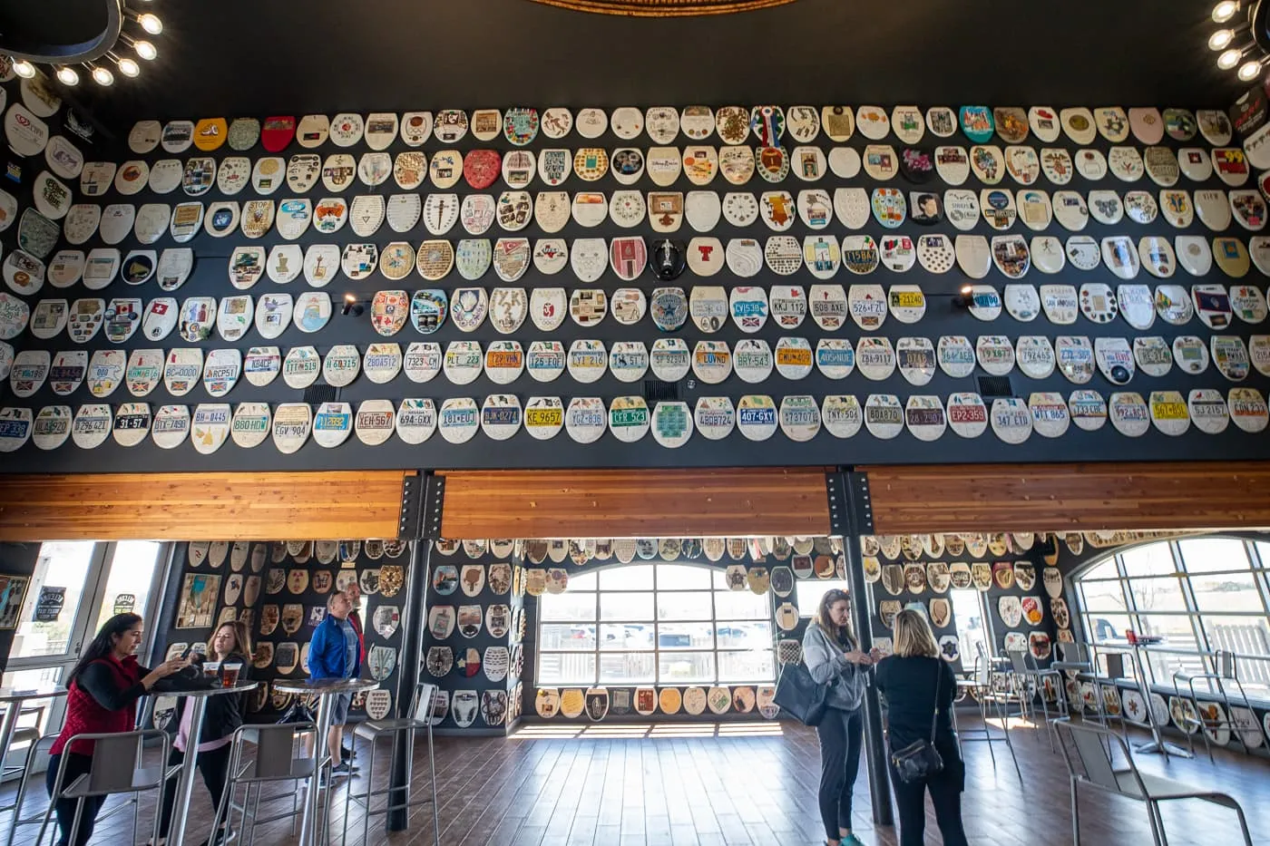 Barney Smith's Toilet Seat Art Museum in The Colony, Texas at The Truck Yard Bar