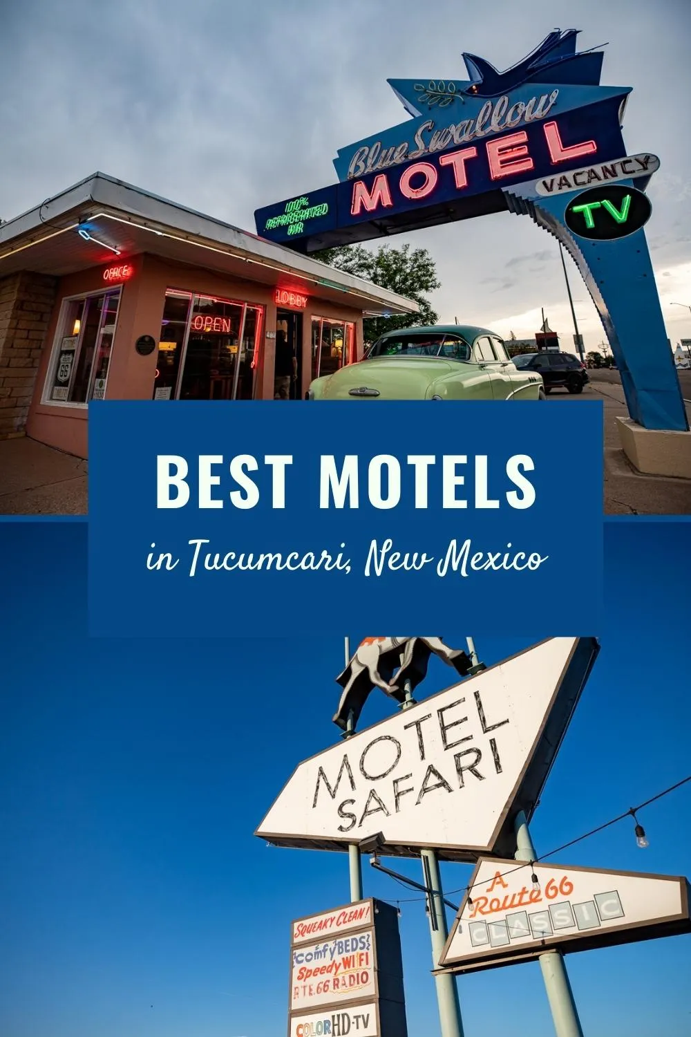 If you're taking a Route 66 road trip and looking for the best motels in Tucumcari, New Mexico, there are plenty of options to choose from. Whether you're looking for a historic Route 66 motel with vintage charm and a bright neon sign or a national chain hotel with a swimming pool and fitness center, you'll be sure to find the perfect place to stay in Tucumcari NM. #Route66 #Route66Motel #Route66Motels #Route66RoadTrip #NewMexicoRoute66 #NewMexico #NewMexicoRoarTrip #TucumcariNewMexico