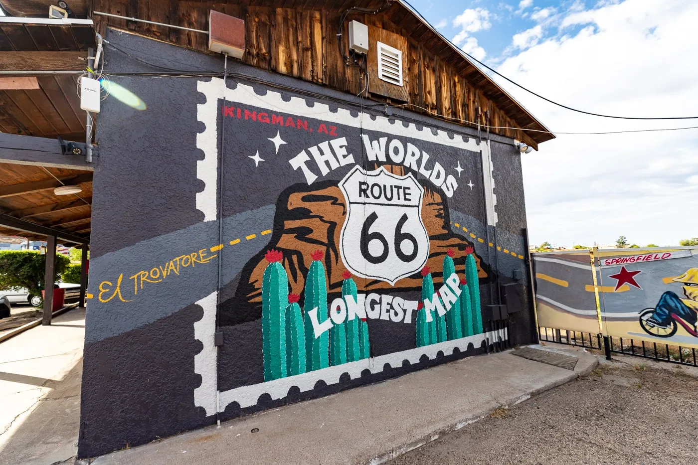 The World's Longest Map of Route 66 at El Trovatore Motel in Kingman, Arizona -Route 66 Motel