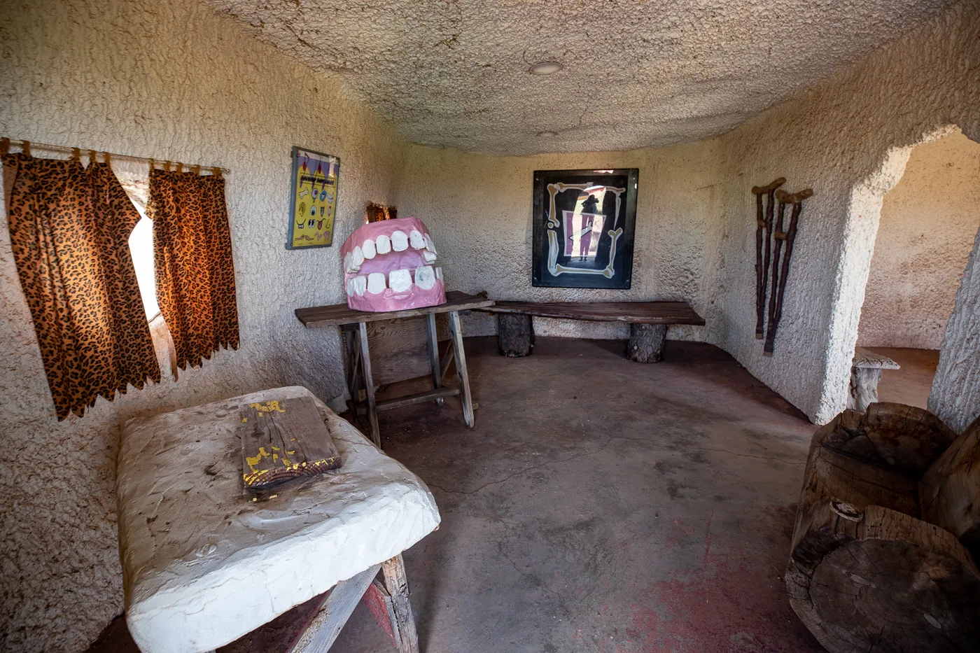 Inside the Prehistoric Dentist Office at Flintstones Bedrock City in Williams, Arizona