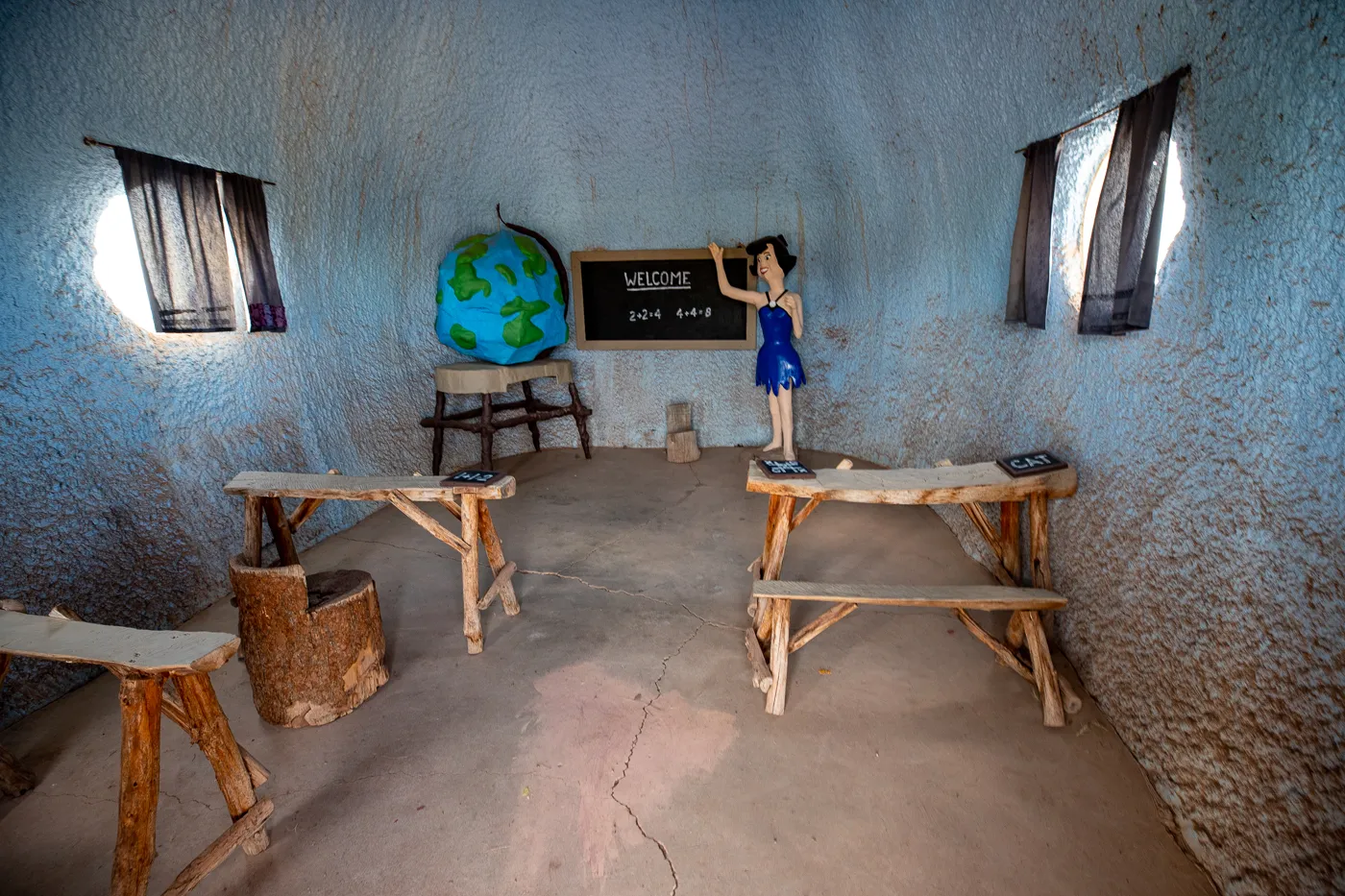 Betty Rubble Teaching inside the School at Flintstones Bedrock City in Williams, Arizona