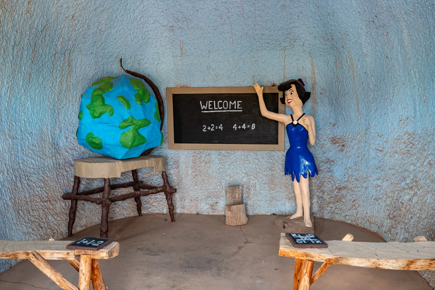 Betty Rubble Teaching inside the School at Flintstones Bedrock City in Williams, Arizona