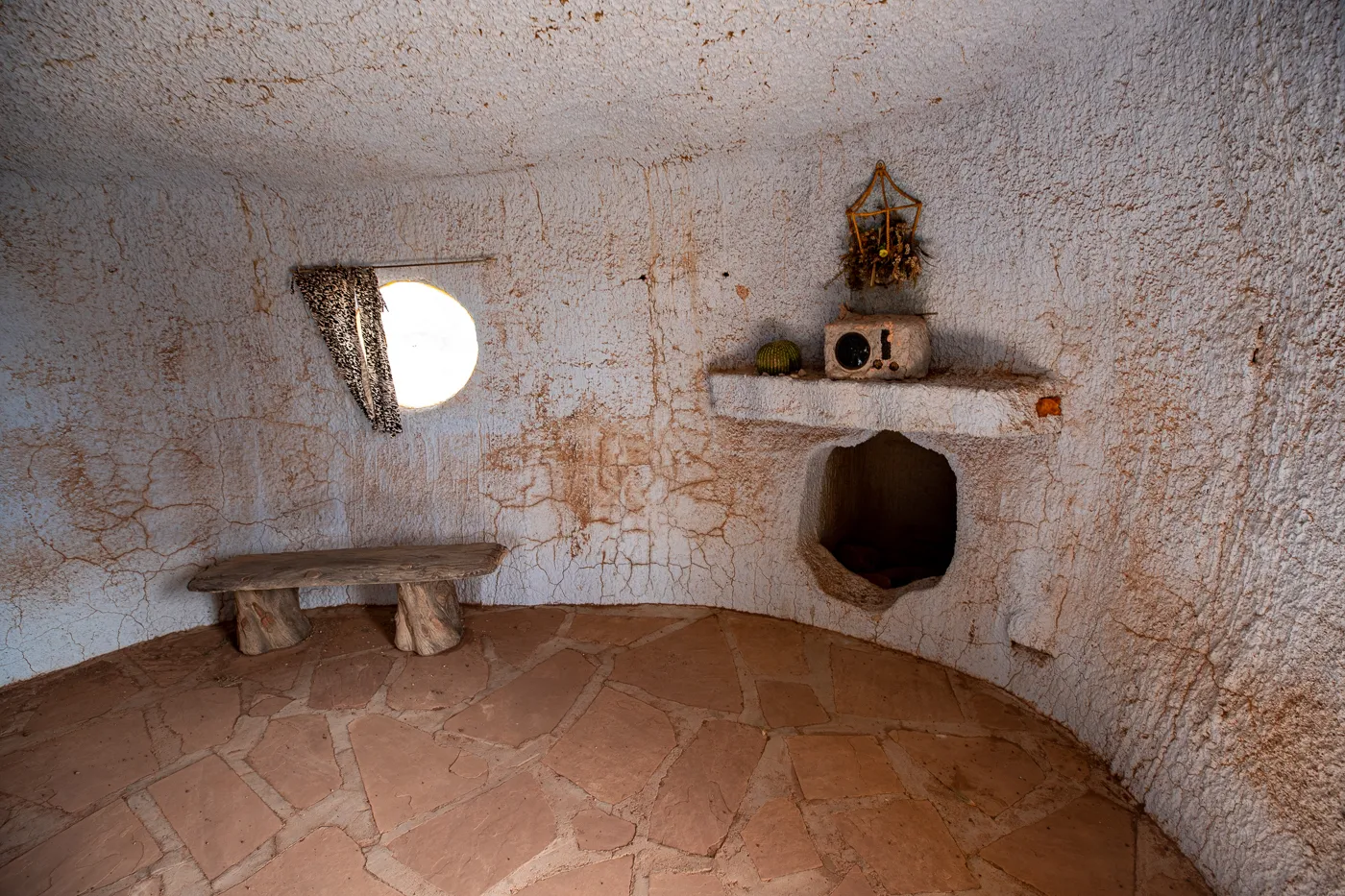 Inside the Policeman's House at Flintstones Bedrock City in Williams, Arizona