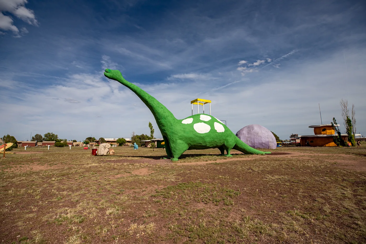 Giant Dinosaur Slide at Flintstones Bedrock City in Williams, Arizona