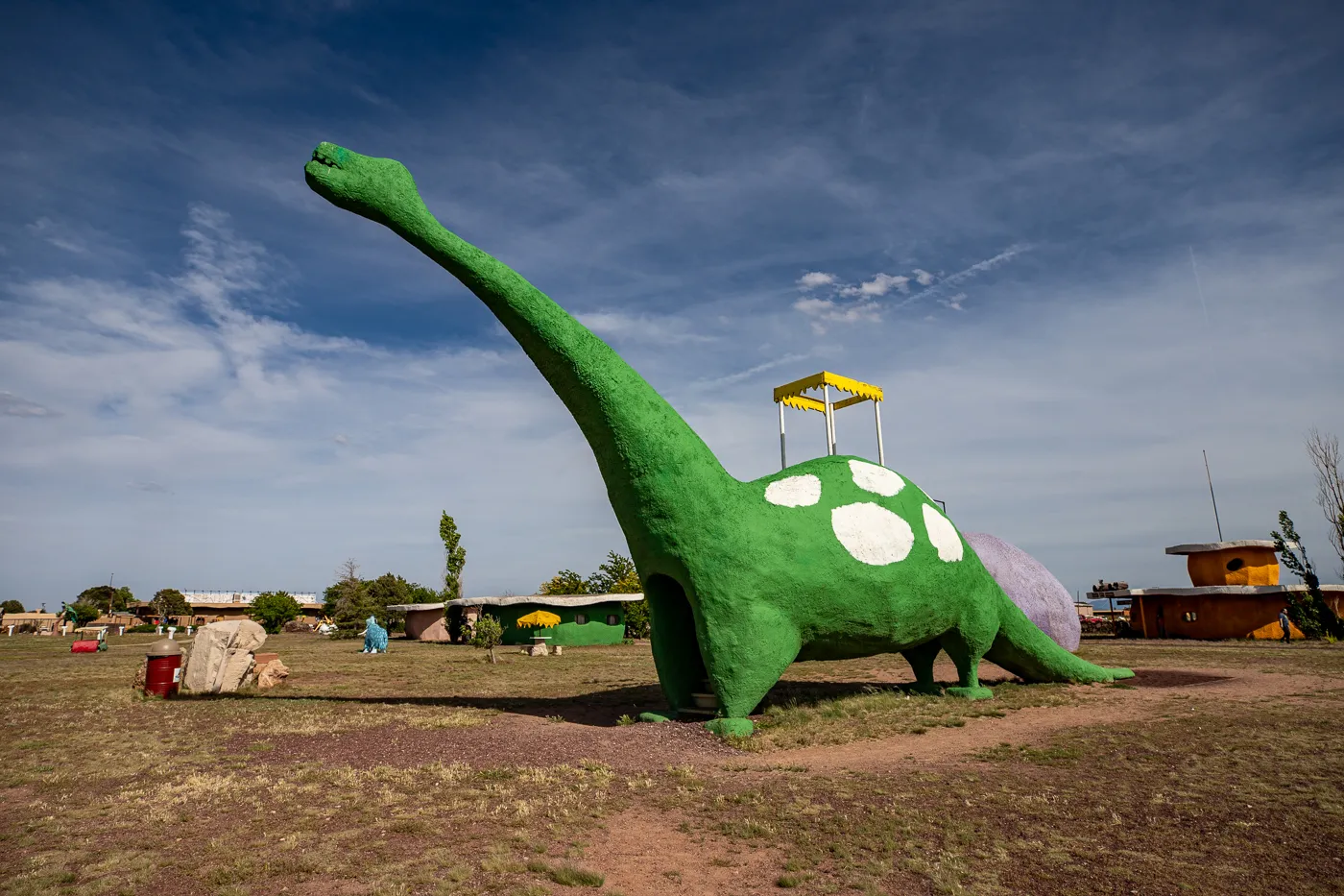 Giant Dinosaur Slide at Flintstones Bedrock City in Williams, Arizona