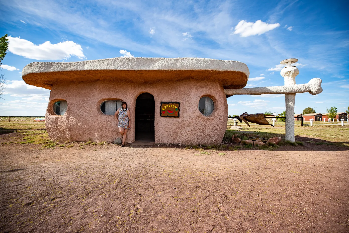 Grocery Store at Flintstones Bedrock City in Williams, Arizona - Arizona Roadside Attraction