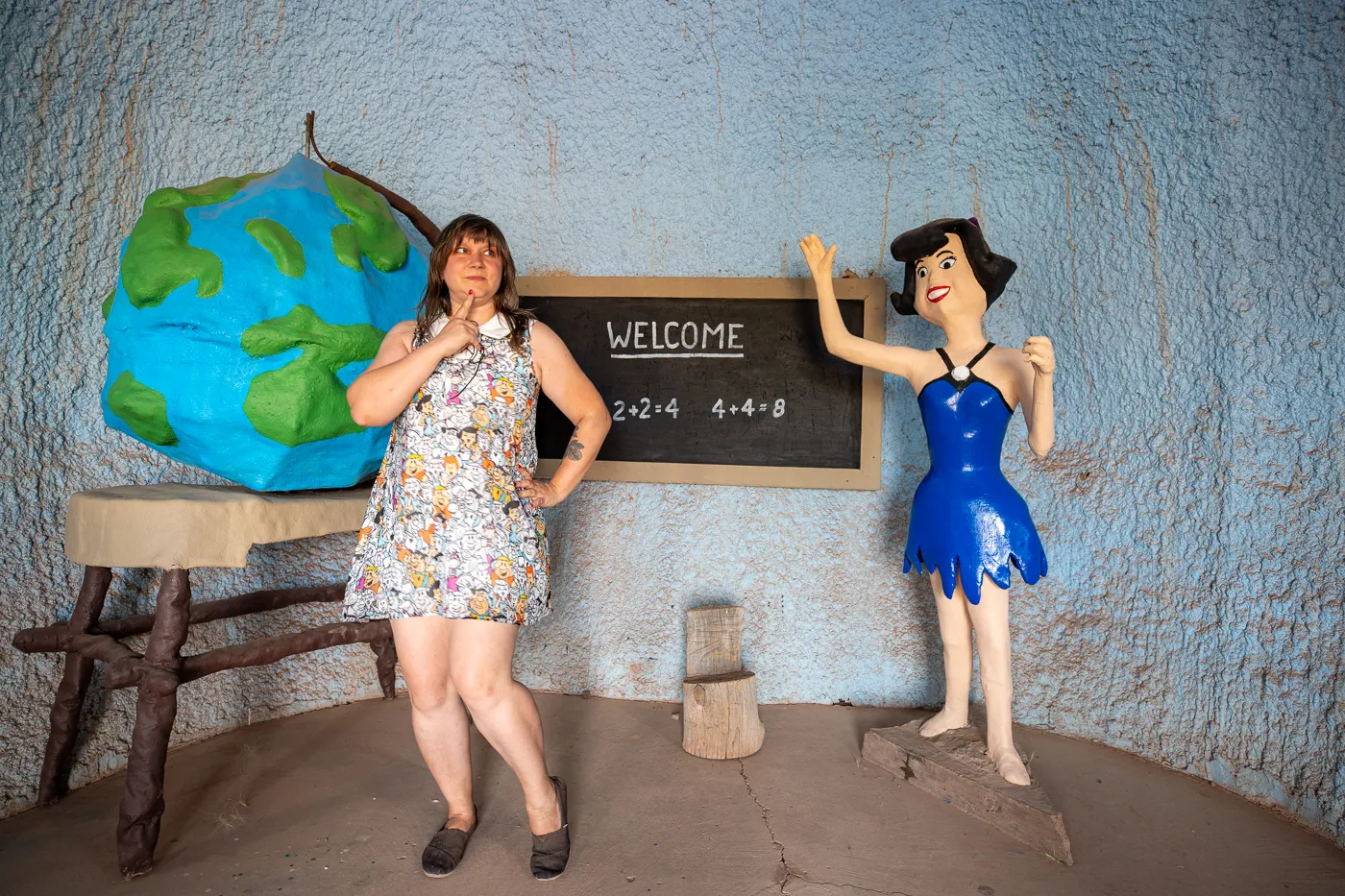 Betty Rubble Teaching inside the School at Flintstones Bedrock City in Williams, Arizona