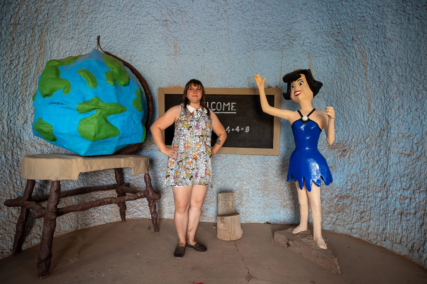 Betty Rubble Teaching inside the School at Flintstones Bedrock City in Williams, Arizona
