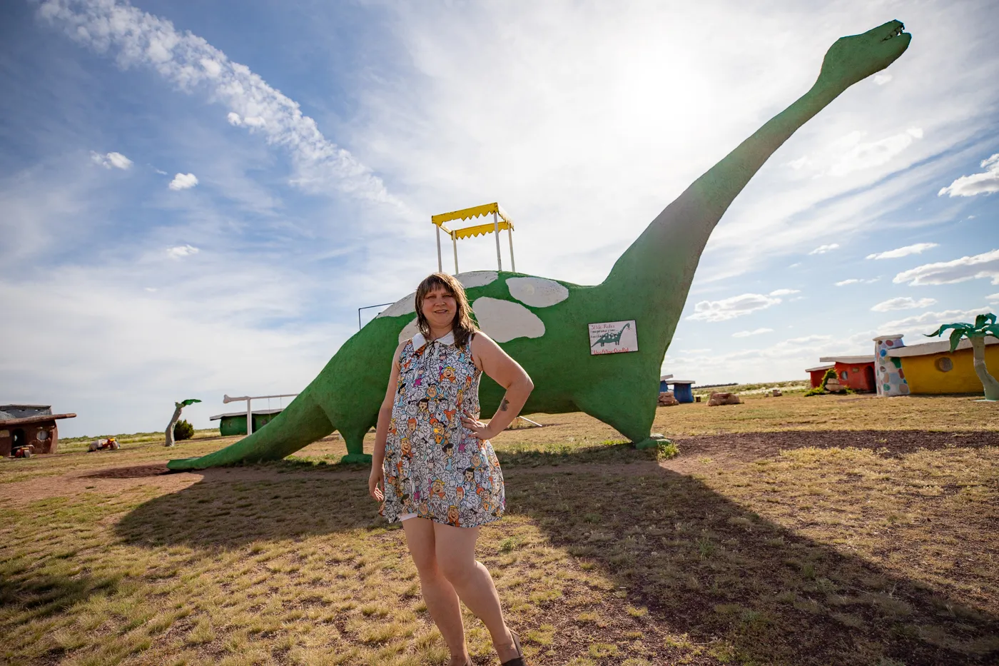 Giant Dinosaur Slide at Flintstones Bedrock City in Williams, Arizona