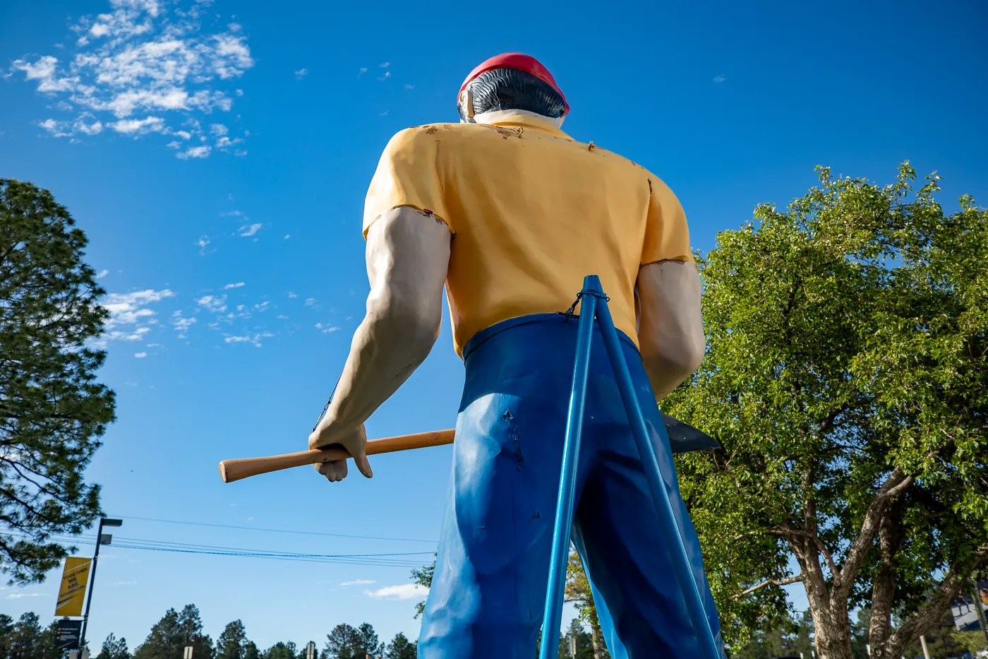 Northern Arizona University Skydome Lumberjack Muffler Man in Flagstaff, Arizona - World's First Muffler Man on Route 66