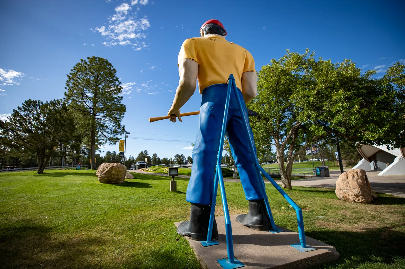 Northern Arizona University Skydome Lumberjack Muffler Man in Flagstaff, Arizona - World's First Muffler Man on Route 66