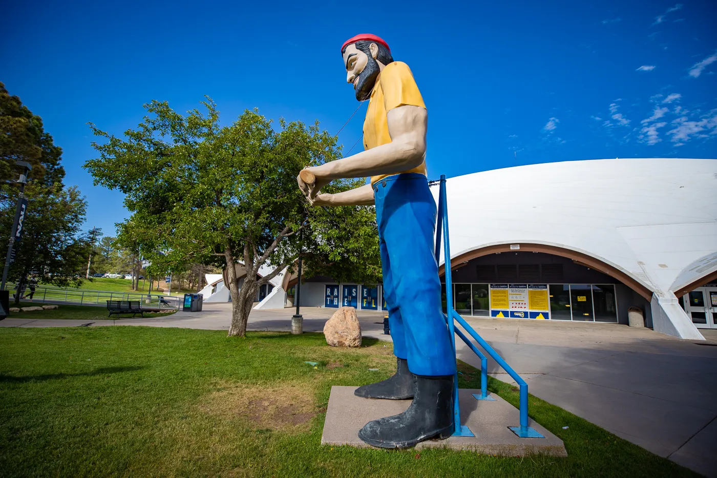 Northern Arizona University Skydome Lumberjack Muffler Man in Flagstaff, Arizona - World's First Muffler Man on Route 66