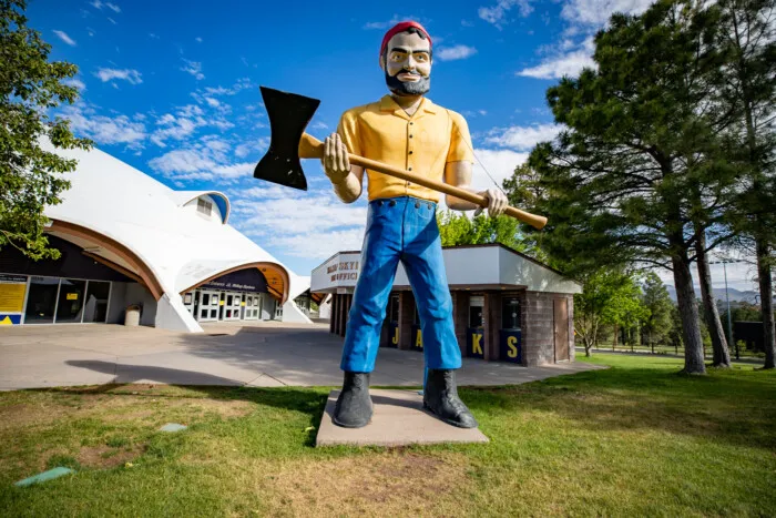 Northern Arizona University Skydome Lumberjack Muffler Man in Flagstaff, Arizona - World's First Muffler Man on Route 66