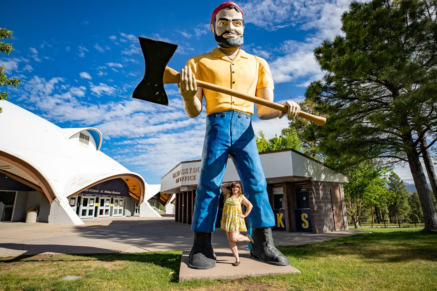 Northern Arizona University Skydome Lumberjack Muffler Man in Flagstaff, Arizona - World's First Muffler Man on Route 66