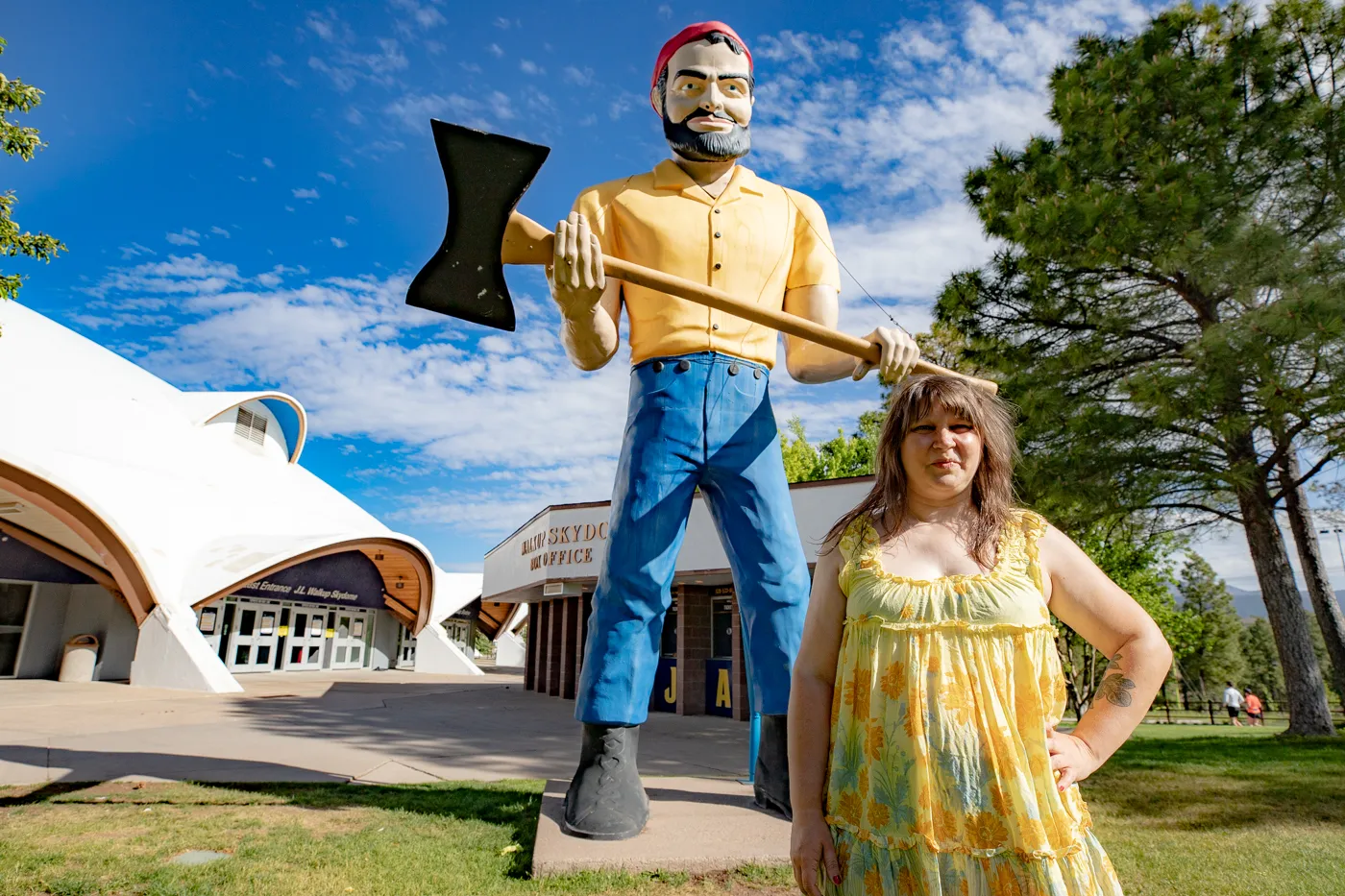 Northern Arizona University Skydome Lumberjack Muffler Man in Flagstaff, Arizona - World's First Muffler Man on Route 66