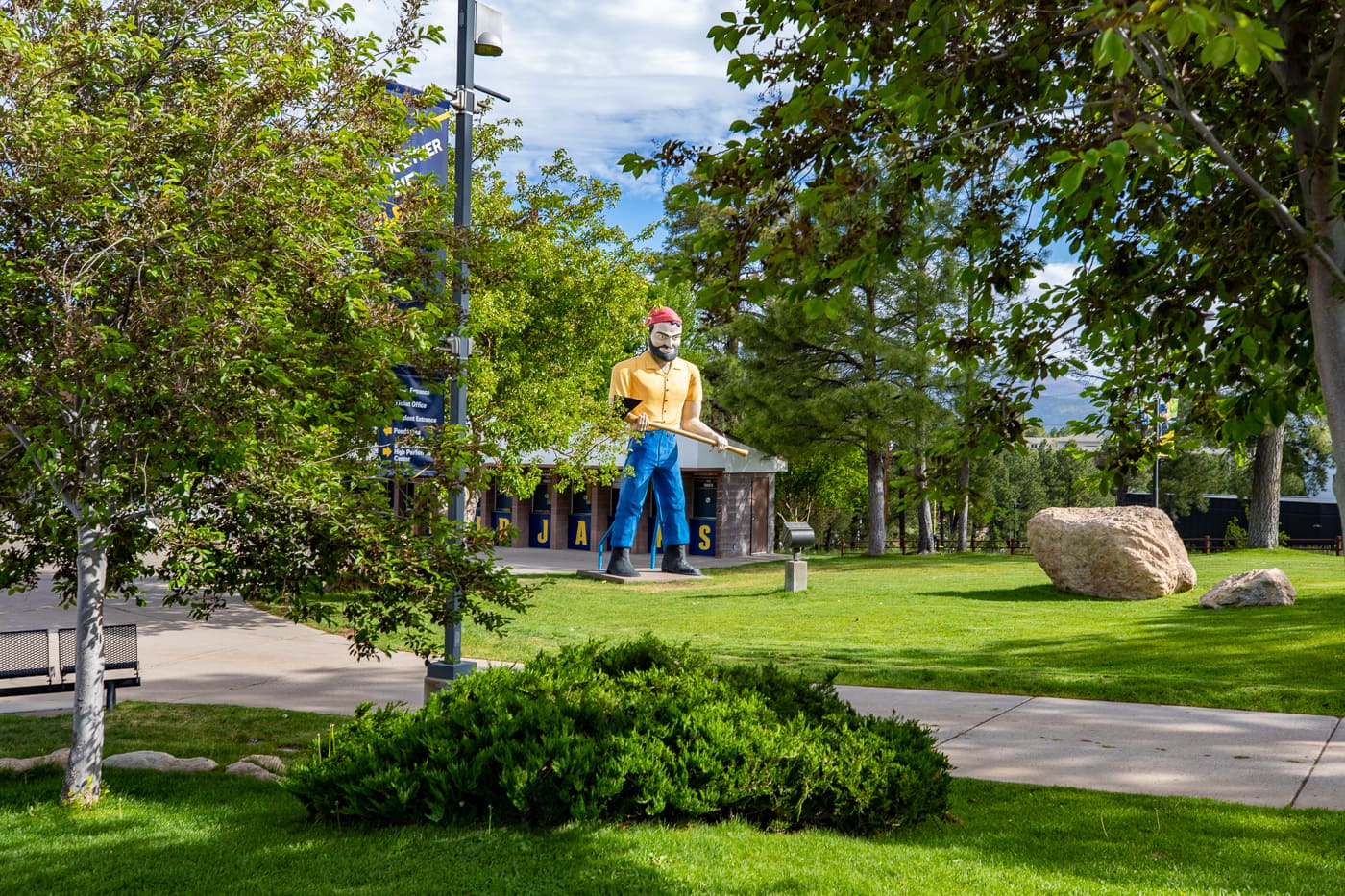 Northern Arizona University Skydome Lumberjack Muffler Man in Flagstaff, Arizona - World's First Muffler Man on Route 66