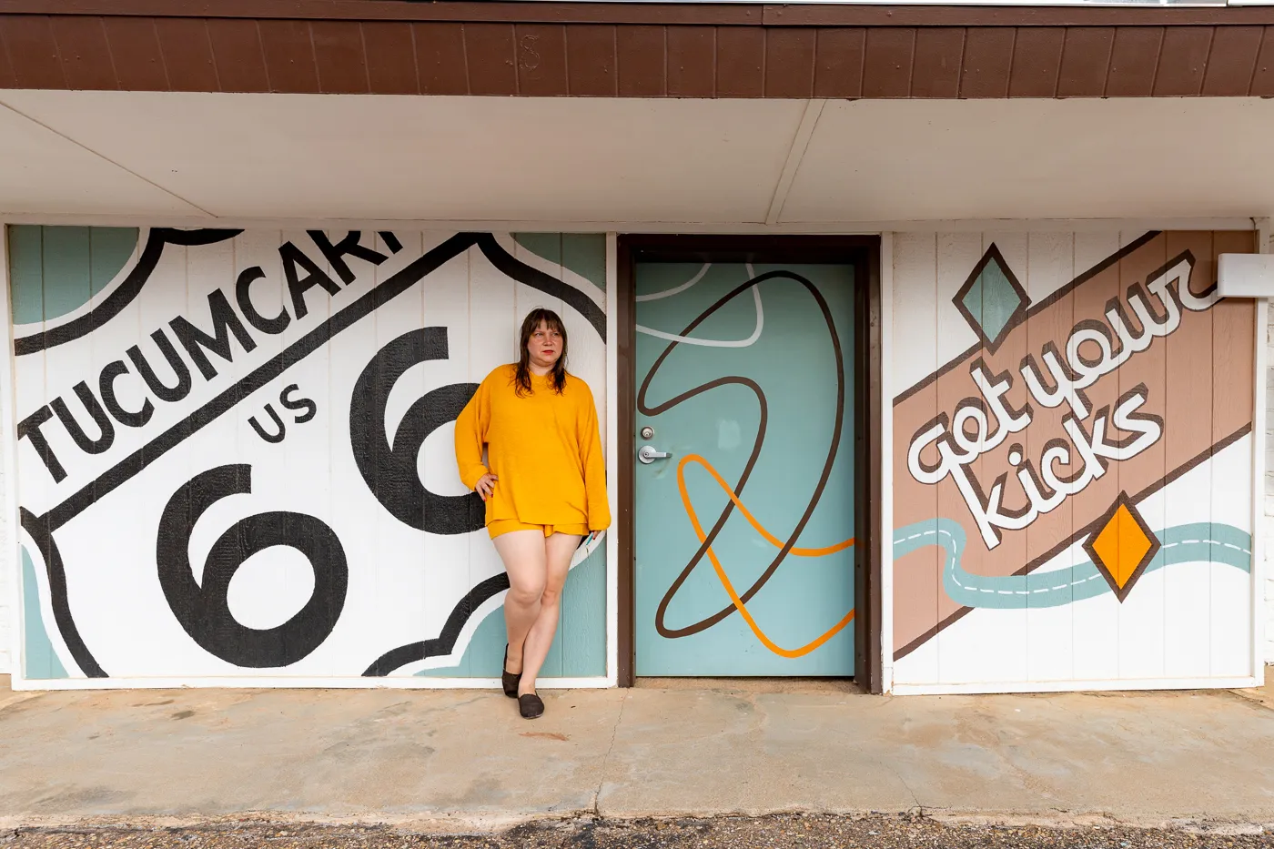 Get Your Kicks Route 66 Mural at Motel Safari in Tucumcari, New Mexico (Route 66 Motel)