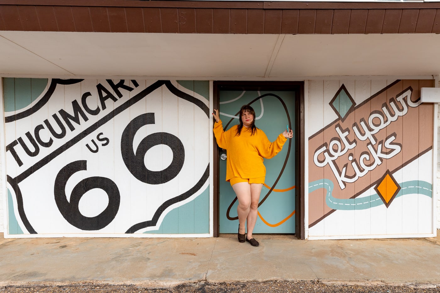 Get Your Kicks Route 66 Mural at Motel Safari in Tucumcari, New Mexico (Route 66 Motel)