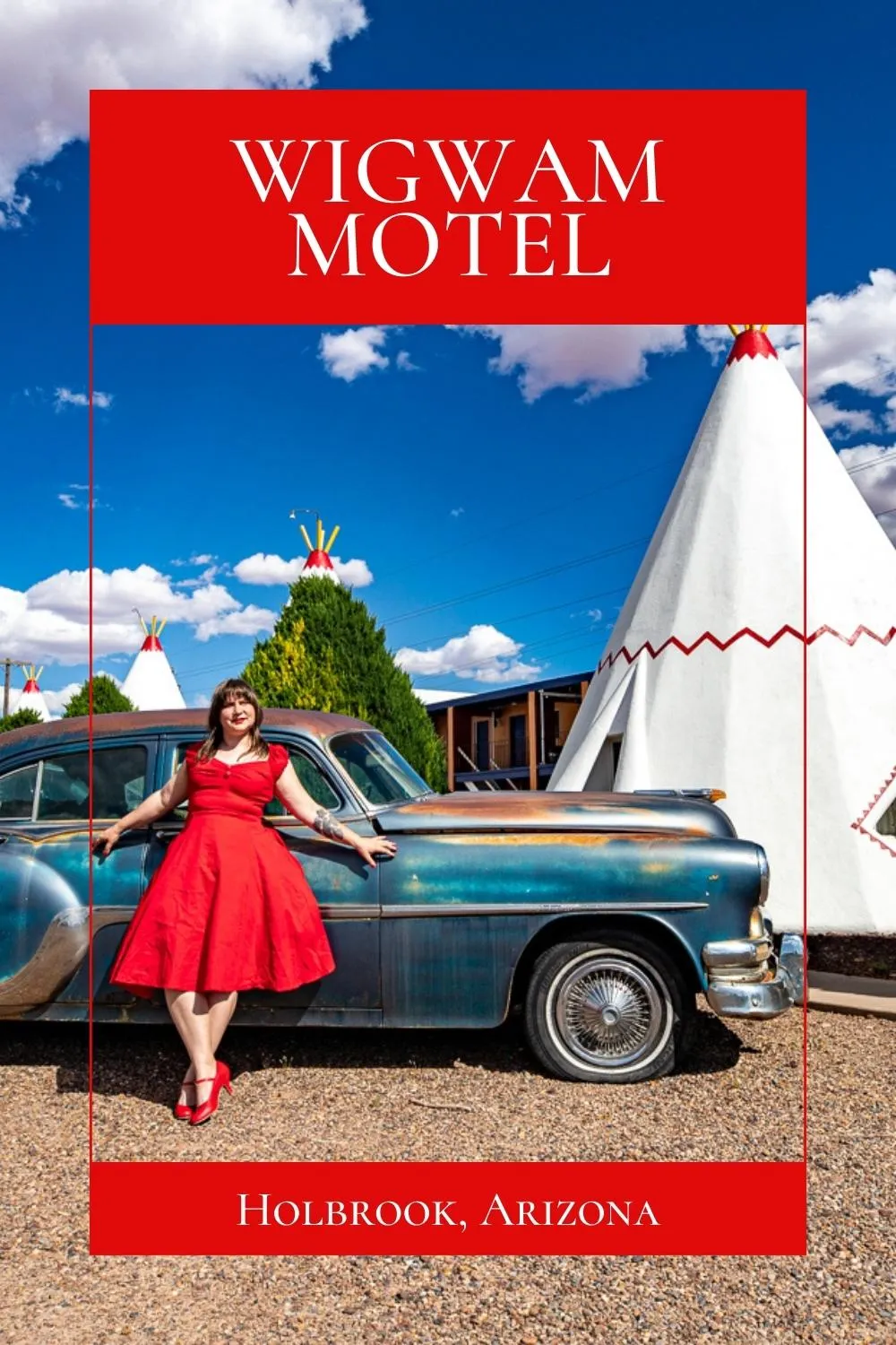 “Have you slept in a Wigwam lately?” This iconic Route 66 motel has been attracting travelers from the road with its unusual architecture since 1950. Spend the night at the Wigwam Motel in Holbrook, Arizona. Also known as Wigwam Village No. 6. Visit this unique Route 66 Motel on your Arizona road trip. It's a fun roadside attraction for your travel itinerary. #Route66 #Route66RoadTrip #RoadTrip #Arizona #ArizonaRoute66 #ArizonaRoadTrip #RoadsideAttractions #RoadsideAttraction #RoadsideAmerica