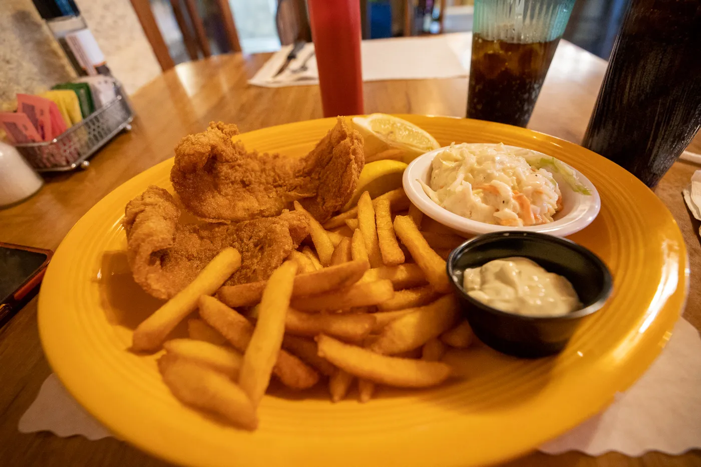 Fried Catfish dinner at Del's Restaurant in Tucumcari, New Mexico on Route 66