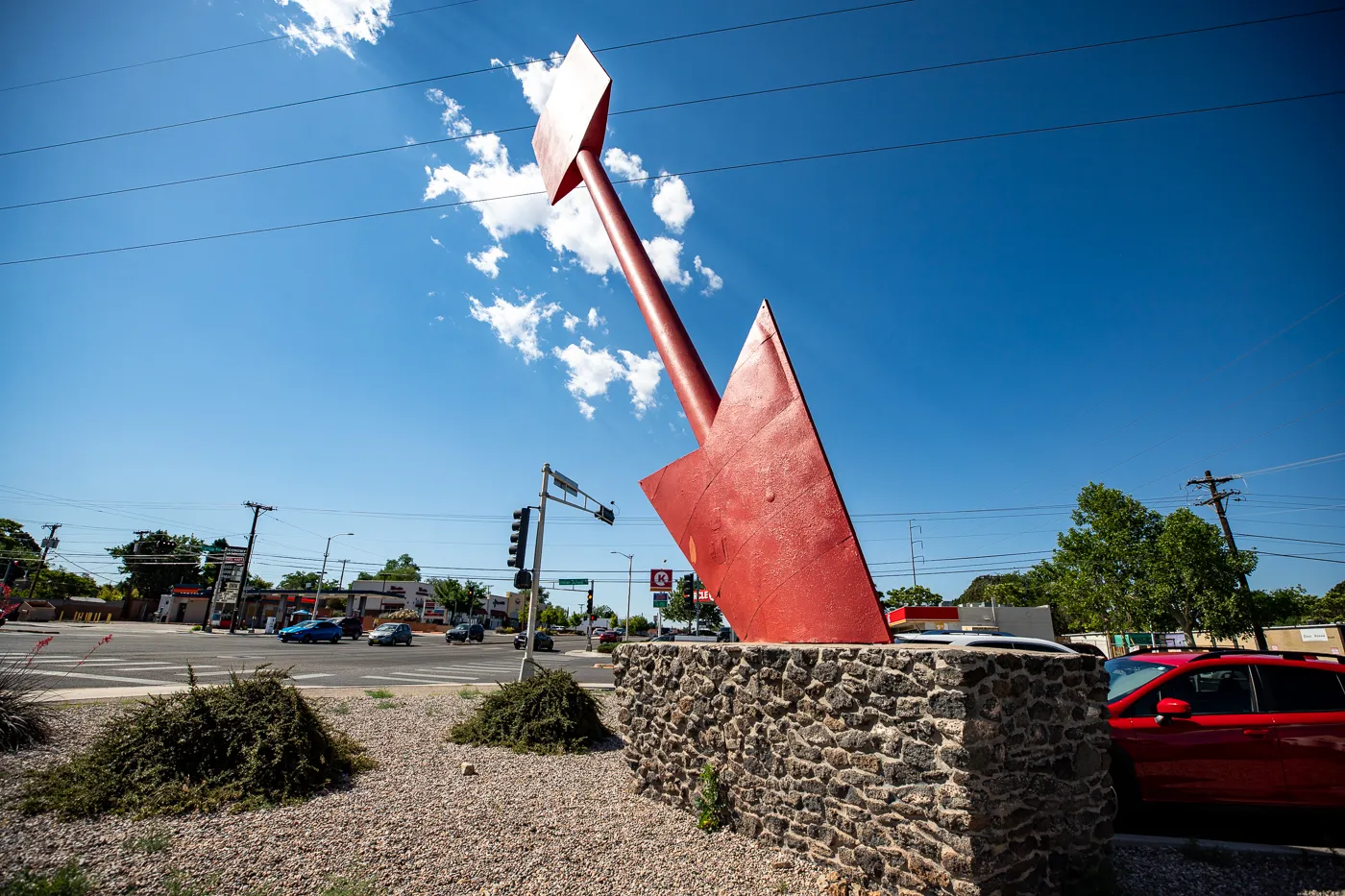 Giant Red Arrow in Albuquerque, New Mexico Roadside Attraction