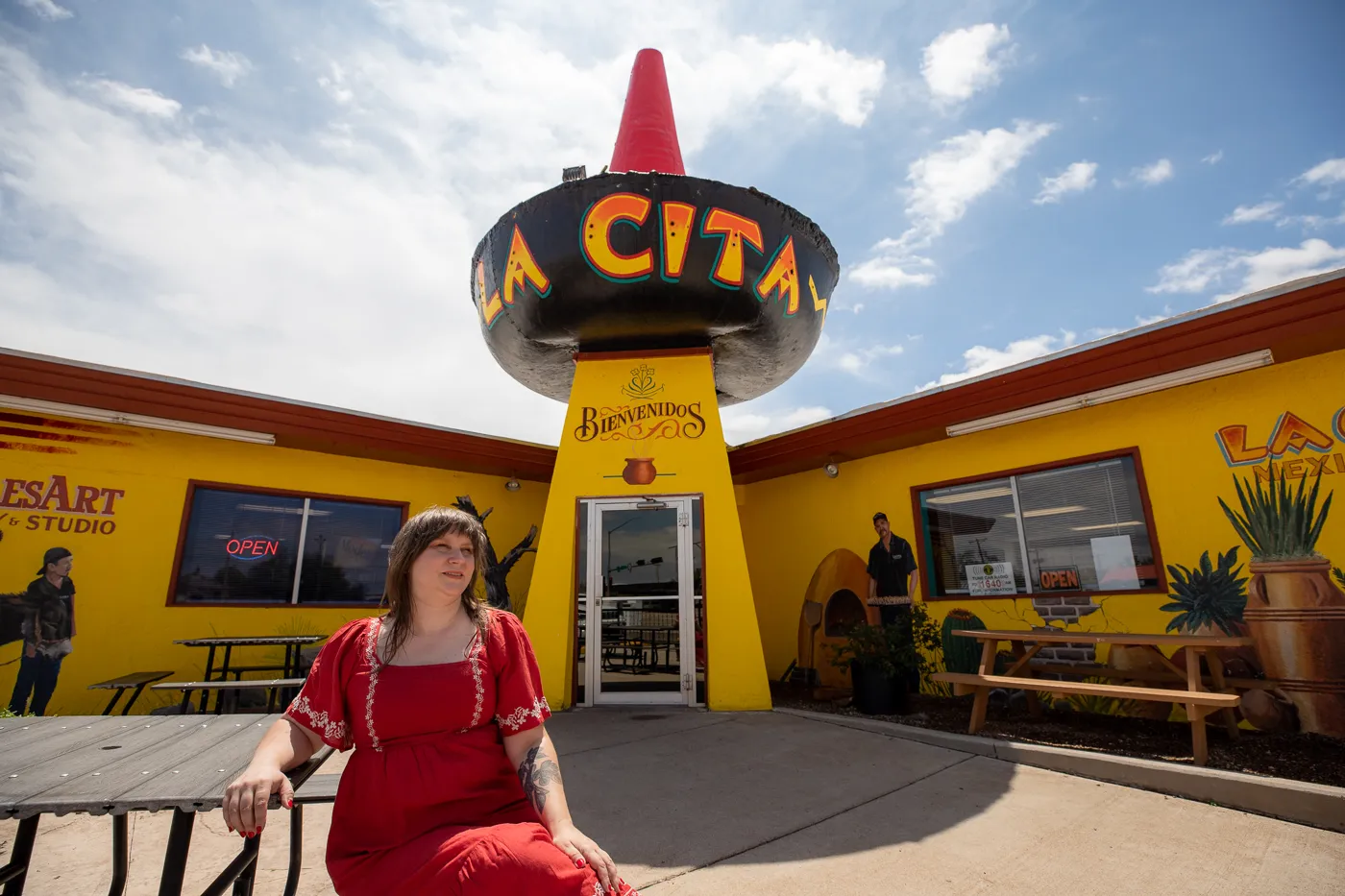 Giant Sombrero at La Cita Restaurant in Tucumcari, New Mexico - Route 66 Roadside Attraction