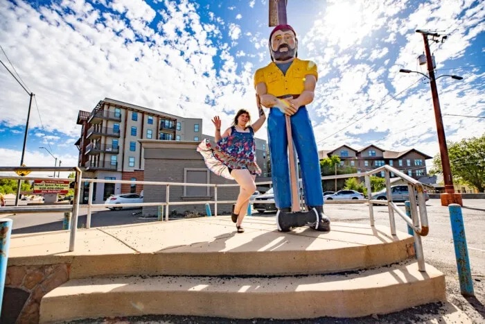 Little Louie in Flagstaff, Arizona (Louie the Lumberjack Statue) Route 66 Roadside Attraction