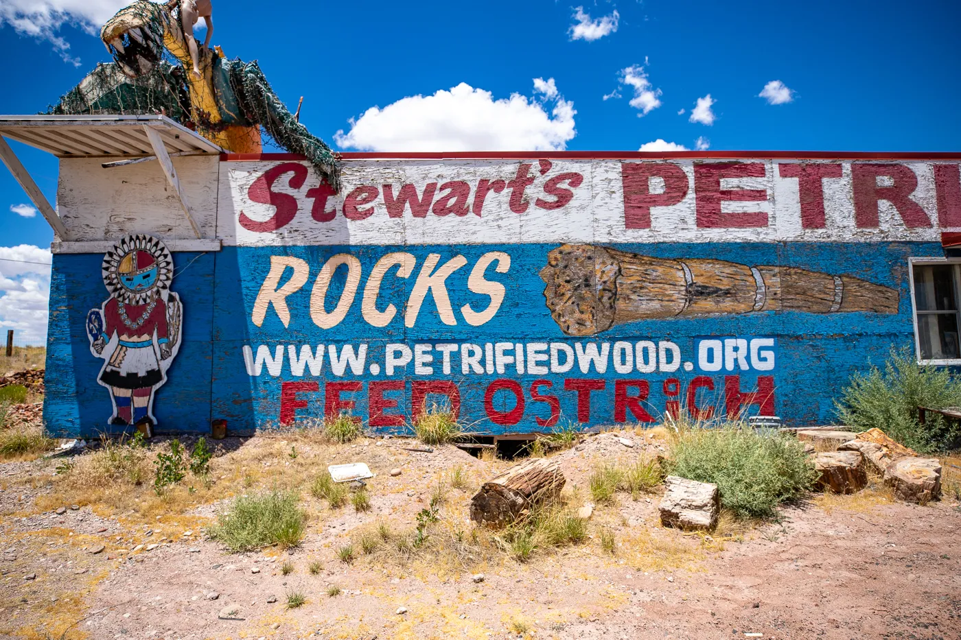 Stewart's Petrified Wood in Holbrook, Arizona Route 66 Roadside Attraction