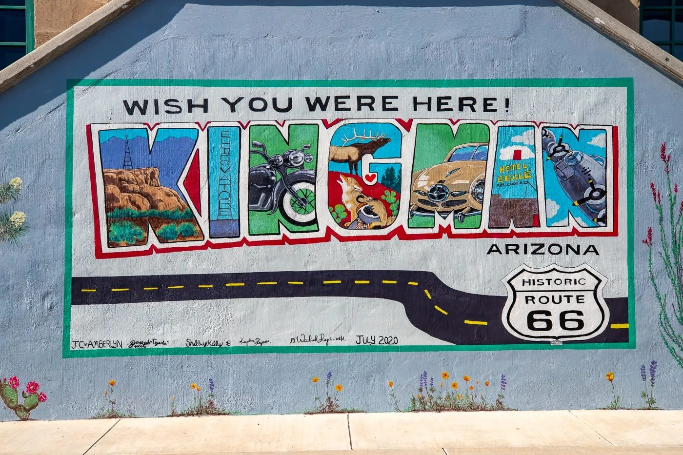 Wish You Were Here Mural in Kingman, Arizona (Route 66)