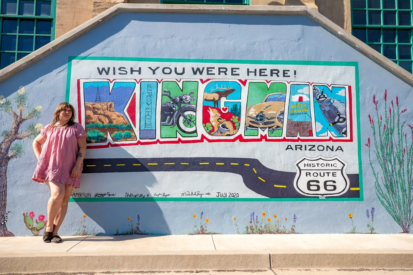 Wish You Were Here Mural in Kingman, Arizona (Route 66)