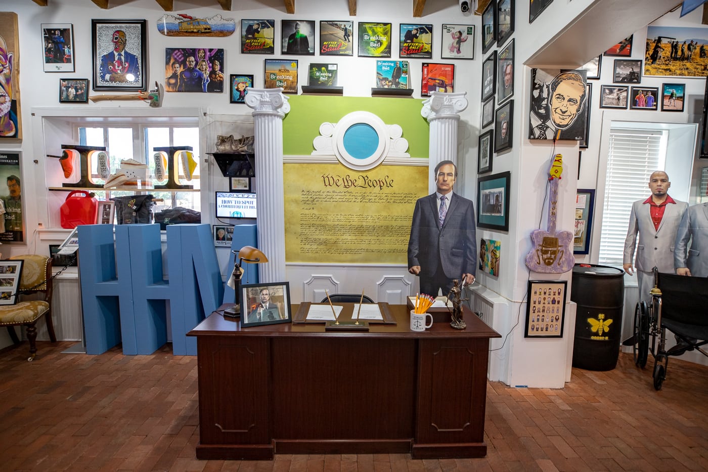 Breaking Bad Better Call Saul Desk Photo Op at the Breaking Bad Store & Museum in Albuquerque, New Mexico