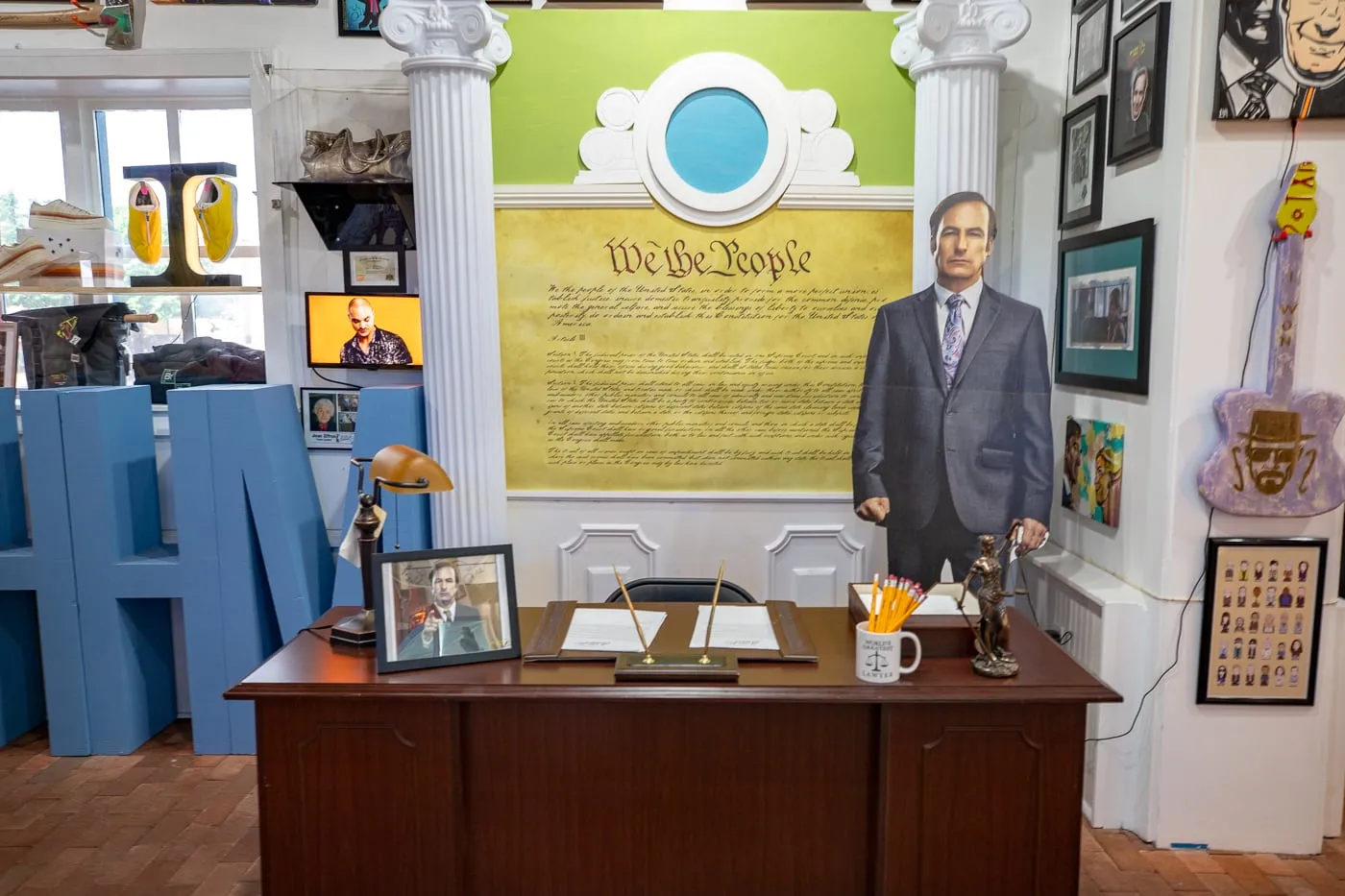 Breaking Bad Better Call Saul Desk Photo Op at the Breaking Bad Store & Museum in Albuquerque, New Mexico