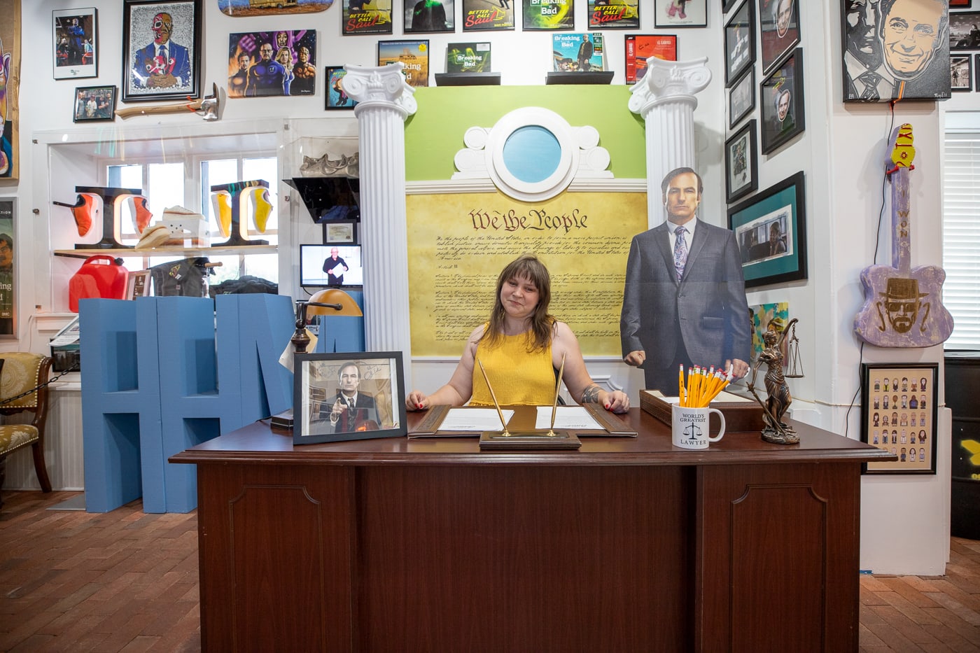 Breaking Bad Better Call Saul Desk Photo Op at the Breaking Bad Store & Museum in Albuquerque, New Mexico