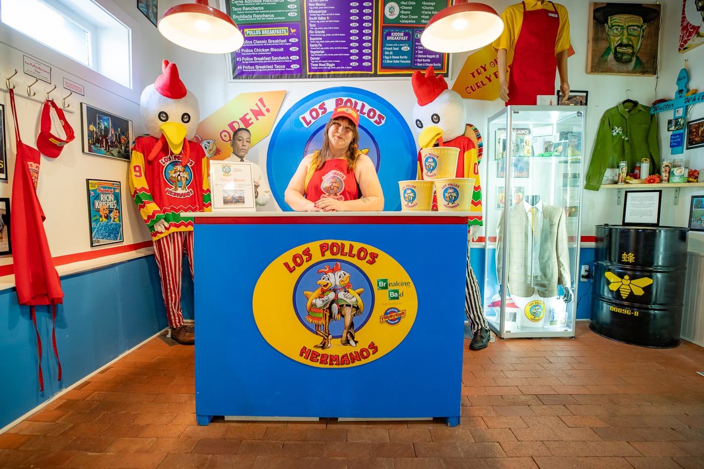 Los Pollos Hermanos fast food Photo Op at the Breaking Bad Store & Museum in Albuquerque, New Mexico