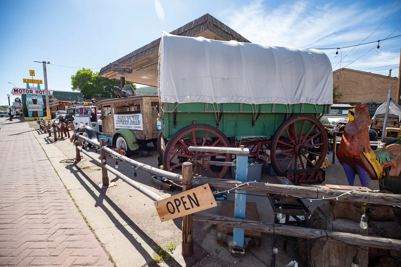 Cars of the Mother Road in Williams, Arizona Route 66 Roadside Attraction