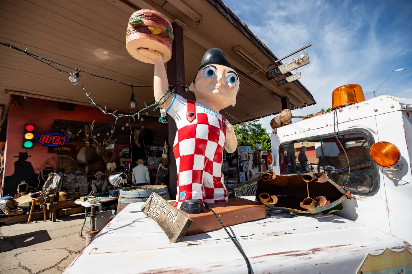 Cars of the Mother Road in Williams, Arizona Route 66 Roadside Attraction